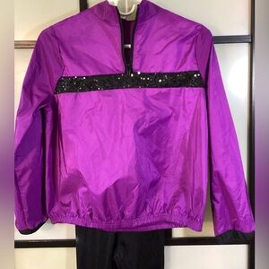 Weissman set 2 pieces outfit jumpsuit and light 1/4 zip top. Size M